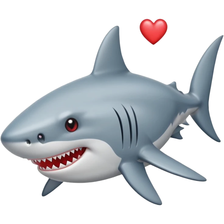 Shark with hearts in the eyes emoji
