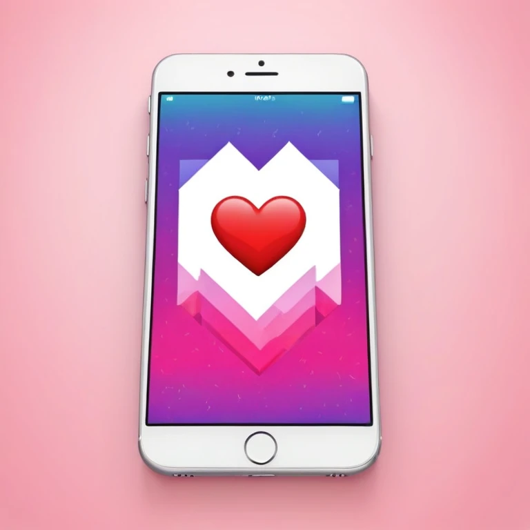 a phone showing a room on its screen with a heart emoji