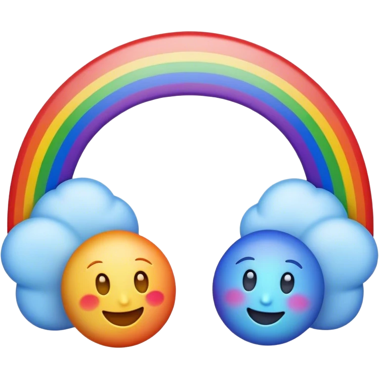 Cinematic Realistic Rainbow Emoji, Arching gracefully across the sky, with soft, glowing hues of red, orange, yellow, green, blue, indigo, and violet blending seamlessly into one another. The rainbow feels like a hopeful promise, gently illuminating the sky with a warm, uplifting glow. Soft glowing outline, capturing the essence of joy, hope, and vibrant color in a stunning rainbow! emoji