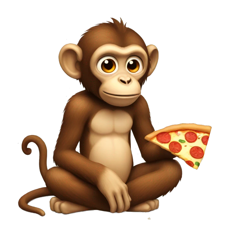 Monkey eating pizza emoji