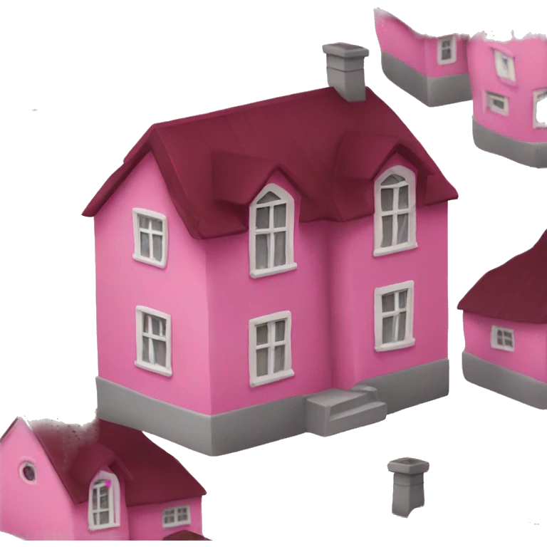 Burgundy pink house  emoji