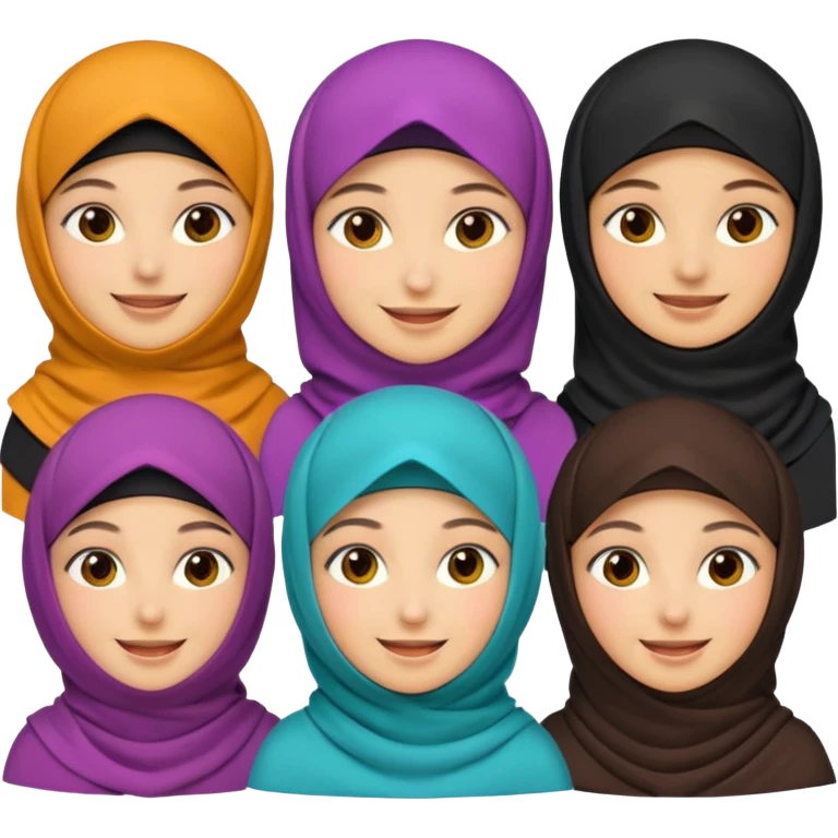 muslim family emoji , with the women wearing niqab, niqab = face cover emoji