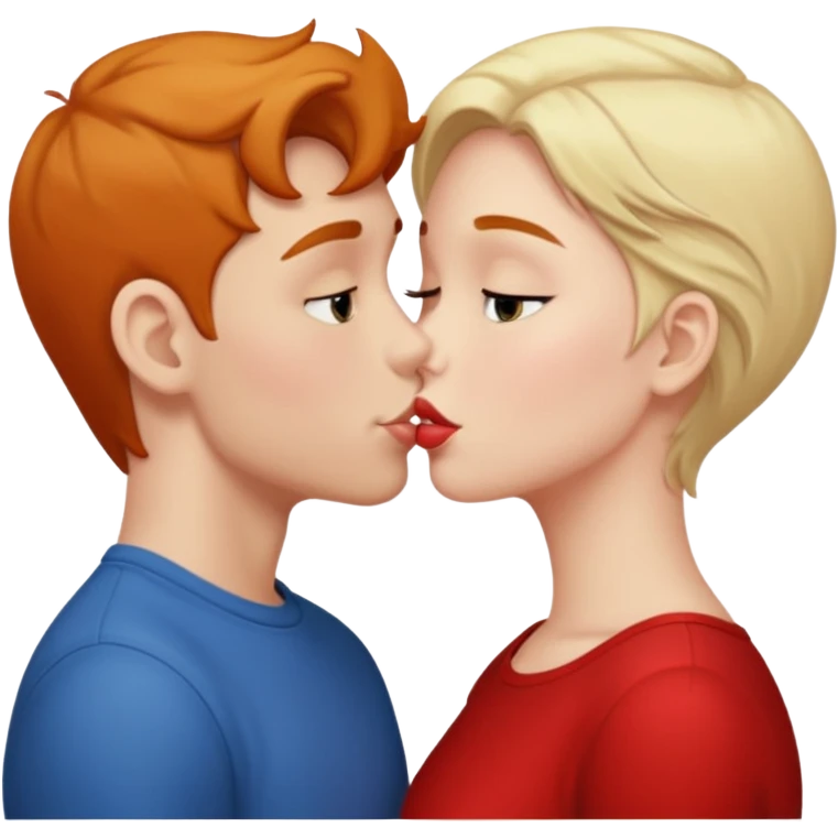 Boy kissing girl on lips emoji