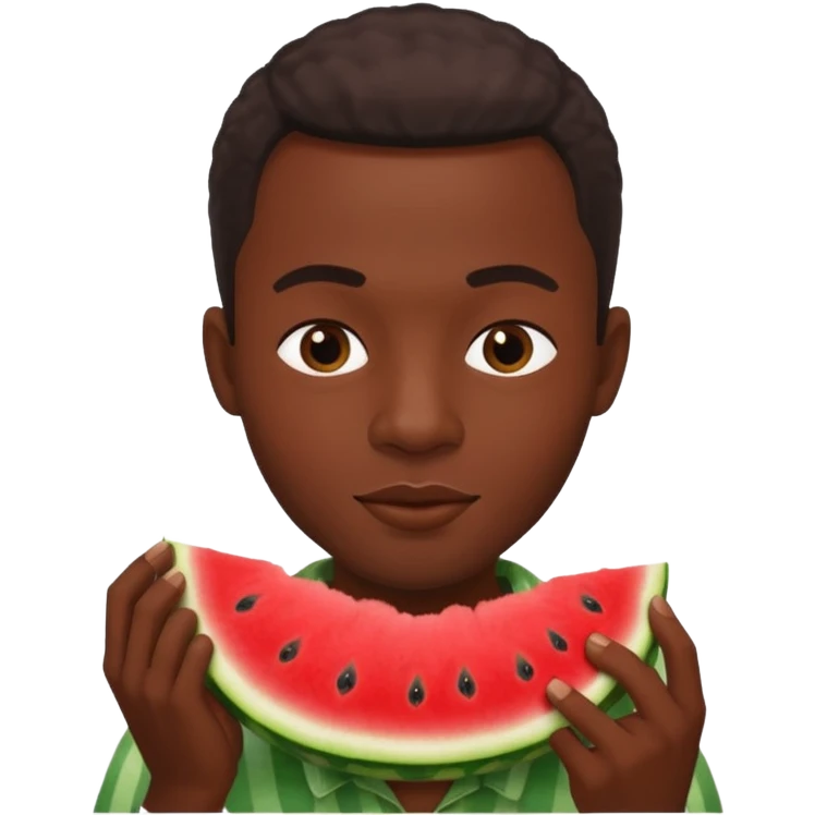 A African dude eating watermelon emoji