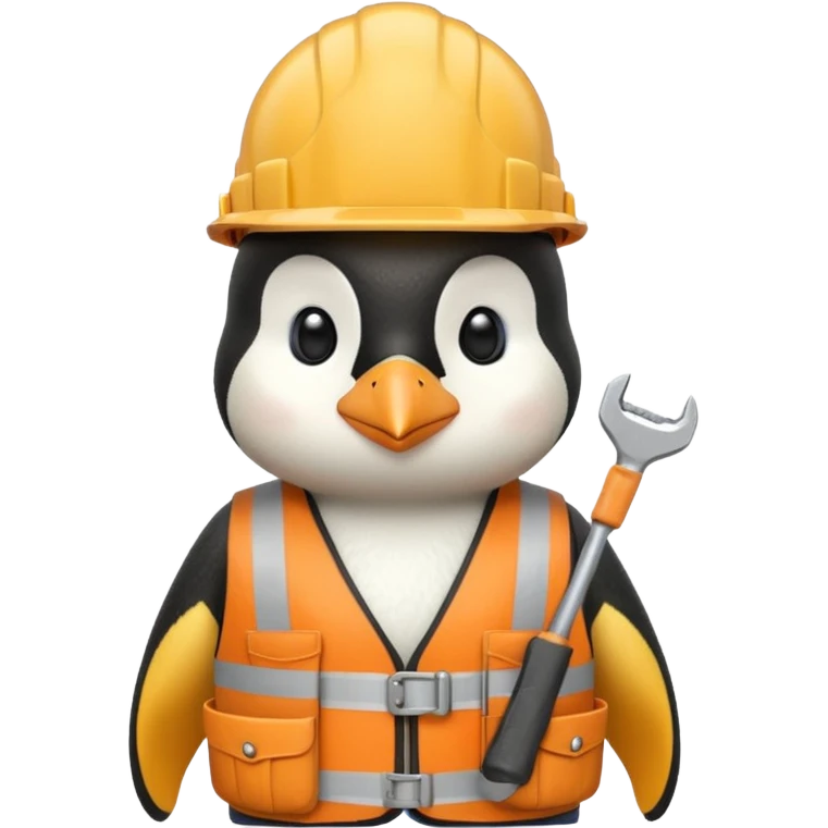 Penguin Construction Worker emoji
