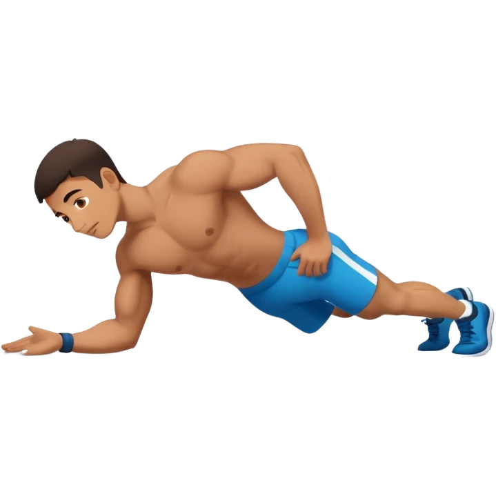 latin guy doing a planche on the floor emoji