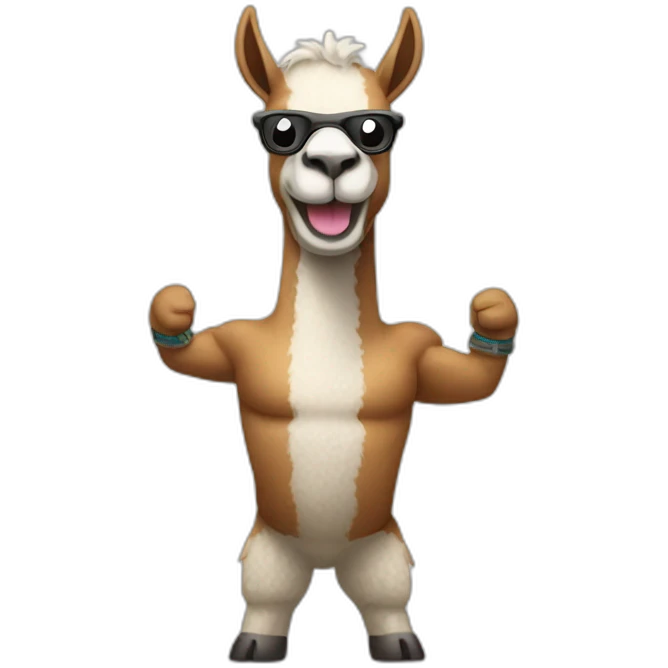 llama bodybuilder emoji