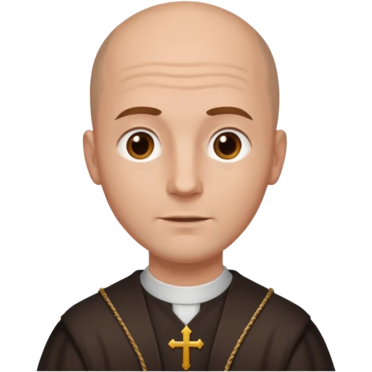 A Catholic rate with medium length brown hair and a bald spot in the middle of his hair emoji
