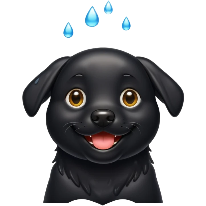 Black lab grinning emoji