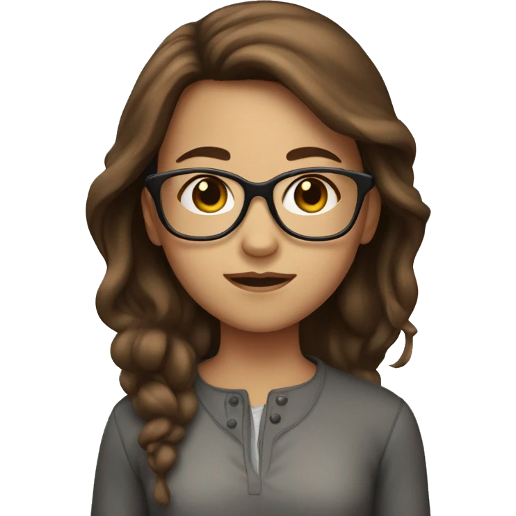 girl with brown hair and glasses emoji