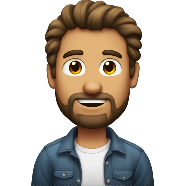 Hombre con pelo corto y perilla canoso besando a chica con pelo largo y moreno emoji
