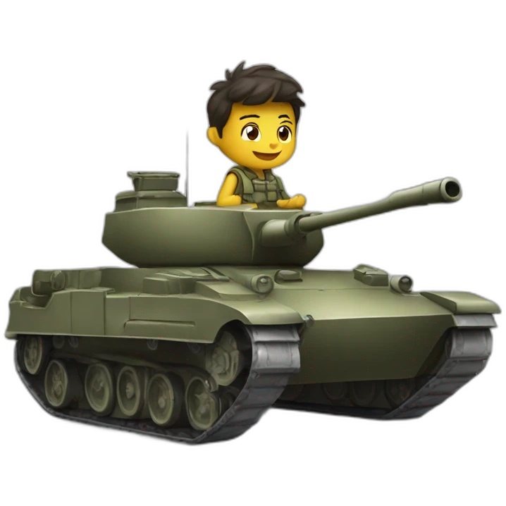 Puting ridding a tank emoji