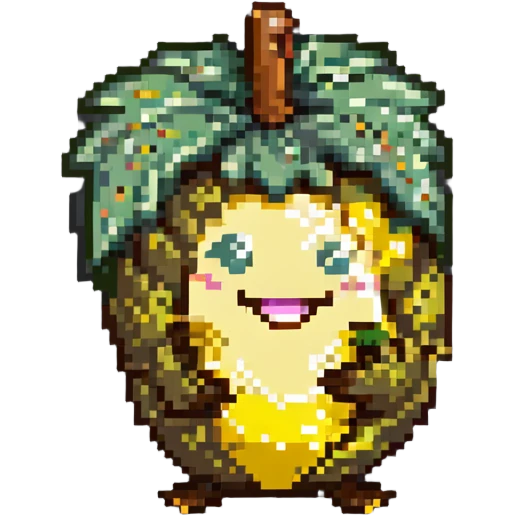 durian with a happy face emoji
