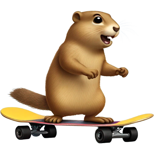 Gopher scateboarding emoji