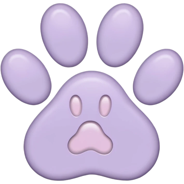 a very light pale pastel purple pawprint emoji