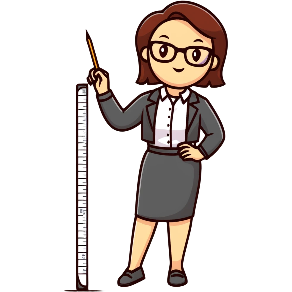 full body mad female teacher without glasses holding a ruler emoji