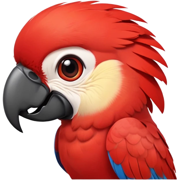 cinematic-cute-macaw-portrait-emoji,-head-tilted-playfully-and-inquisitively,-with-a-dazzling-red-plumage-and-round,-sparkling-eyes-filled-with-charm,-simplified-yet-irresistibly-adorable-features,-highly-detailed emoji