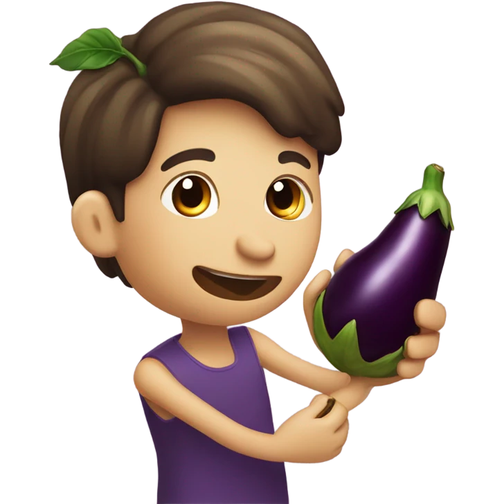 Person eating a eggplant  emoji