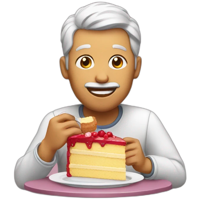 man eating cake emoji