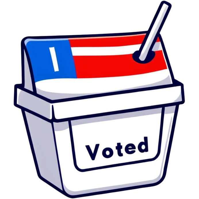 I Voted sticker with American flag colors emoji
