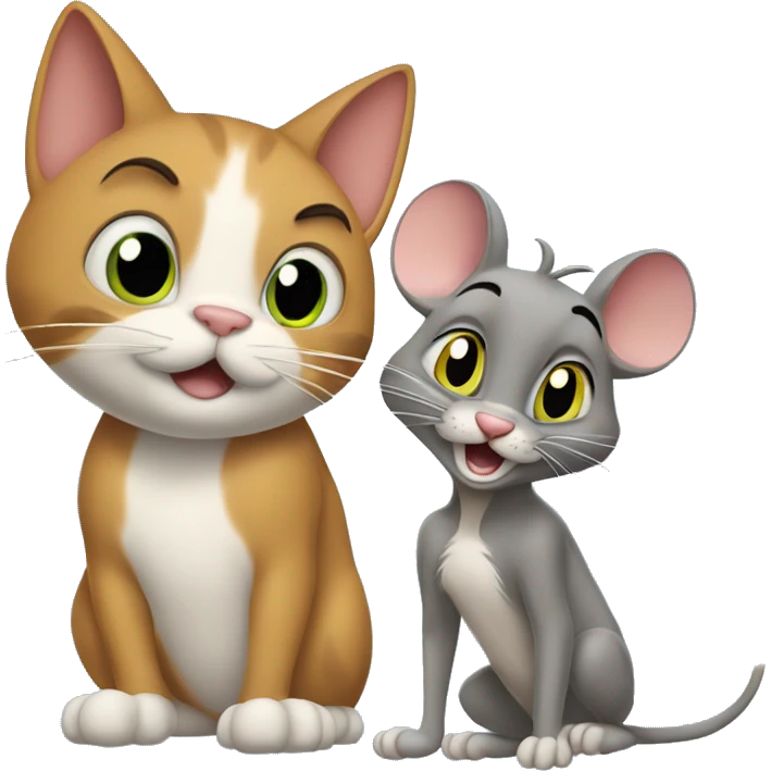 Tom the cat and Jerry the mouse from he cartoon  emoji