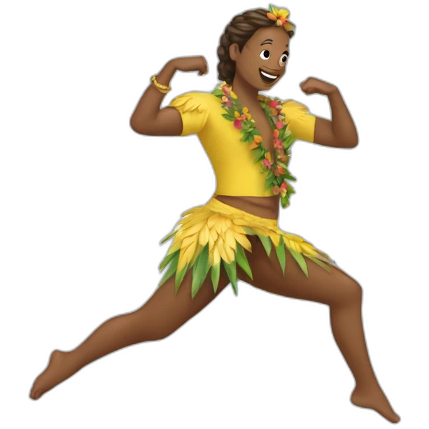 Macron habillé en danseuse hawaïenne emoji