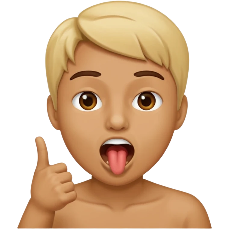 Point at mouth with mouth open  emoji
