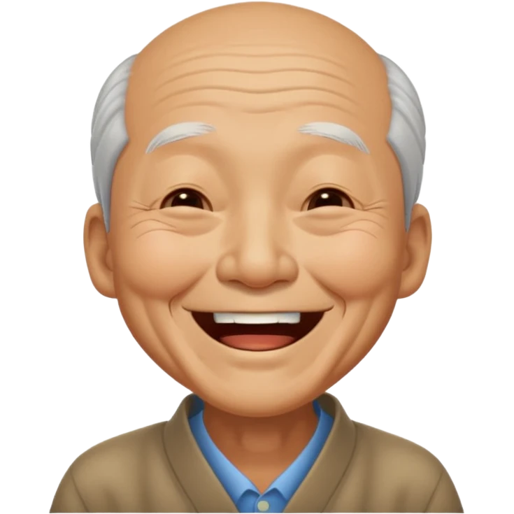 old Chinese superman laughing with closed eyes emoji
