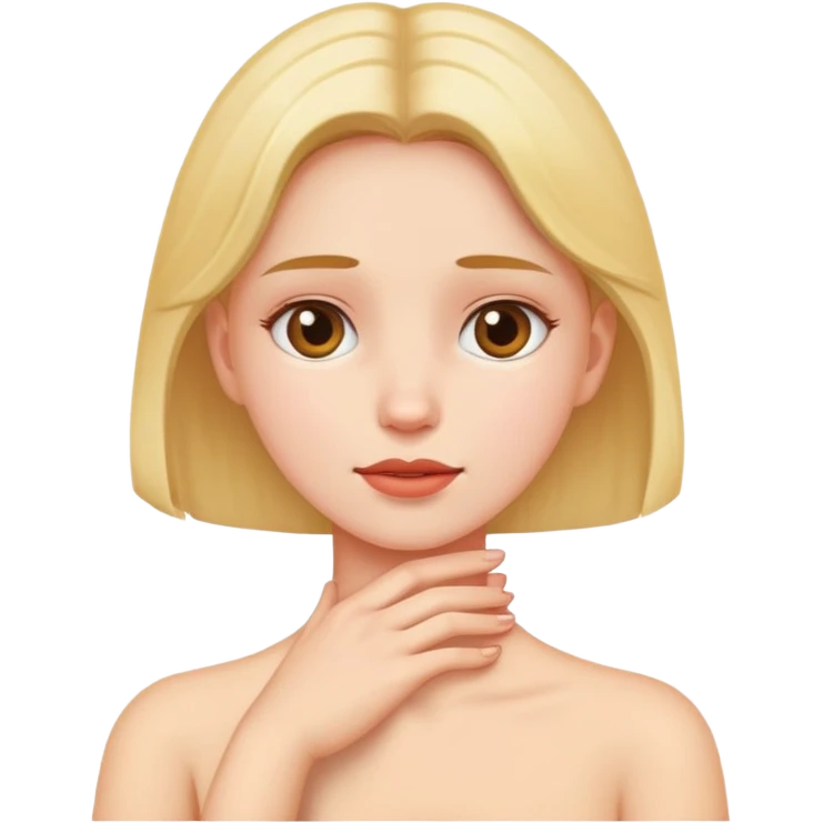 Girl holding her neck emoji