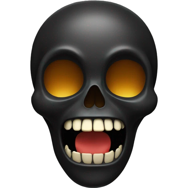 Black skull with open mouth  emoji