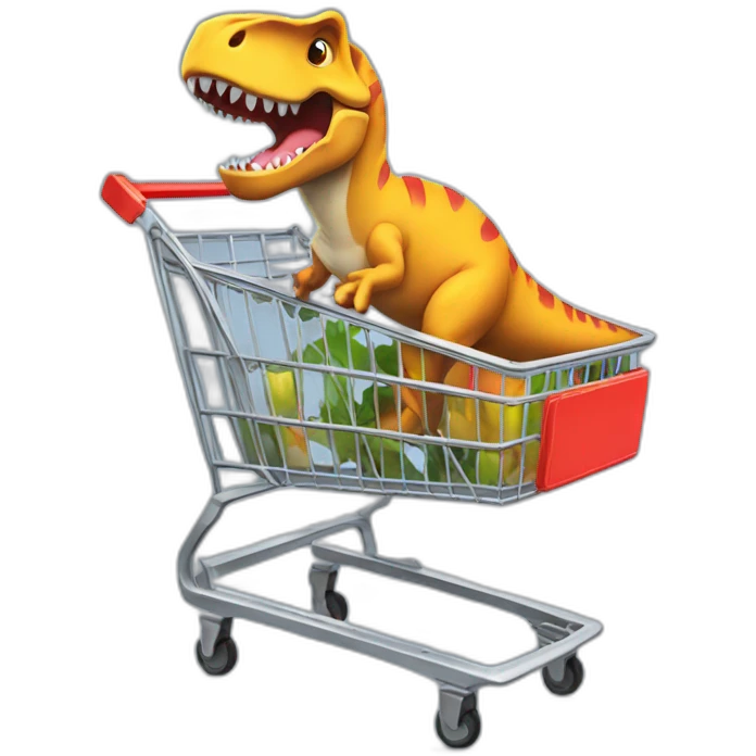 t-rex in a shopping cart  emoji
