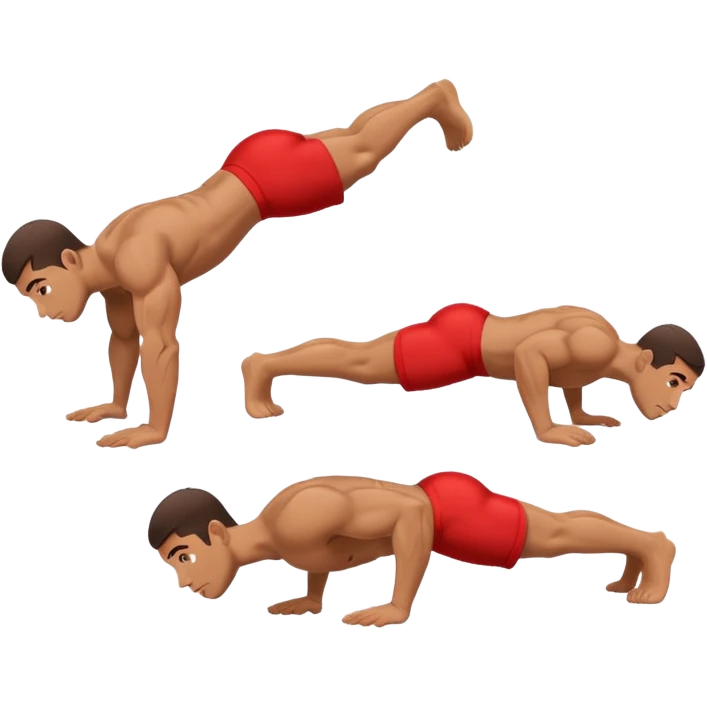 man doing pushups different pose emoji