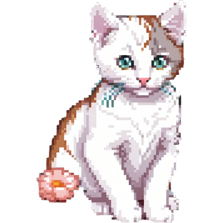 Kitten smells flowers emoji
