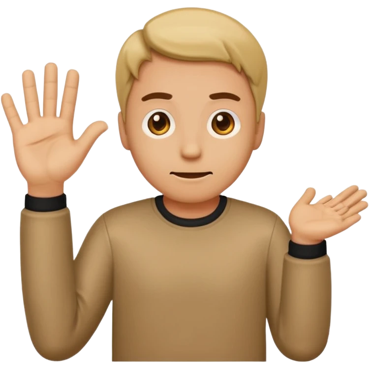 make an emoji of a man shrugging with the number 6 above his right hand and 7 above his left hand emoji