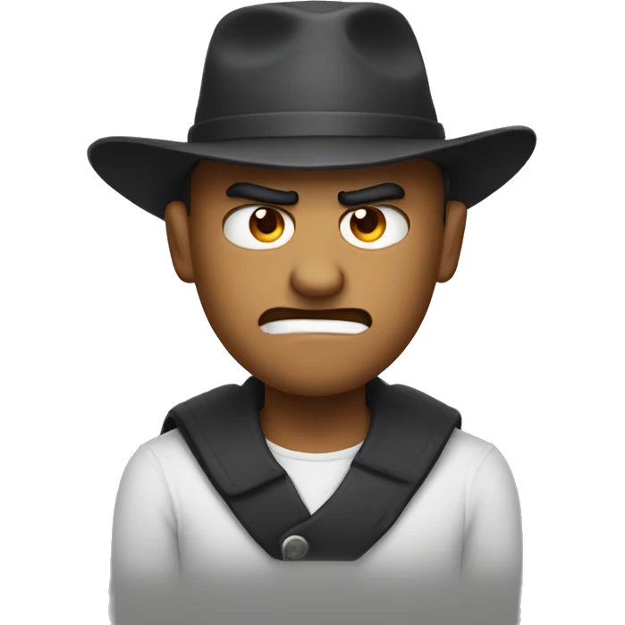 Angry man with hat emoji