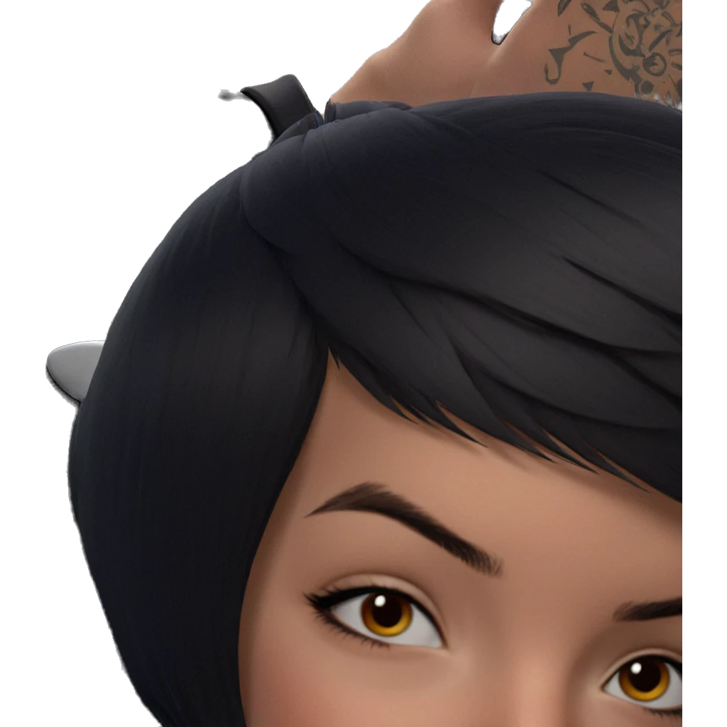 tattooed girl with short hair emoji