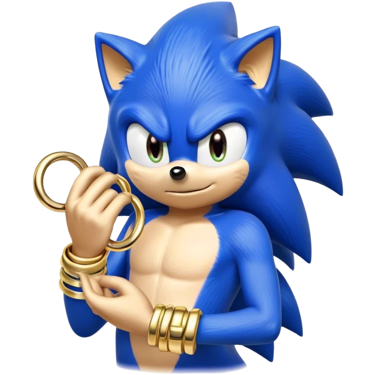 Sonic with different colour and hand full of gold rings  emoji