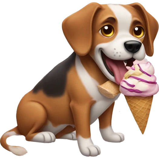 Dog eating icecream  emoji