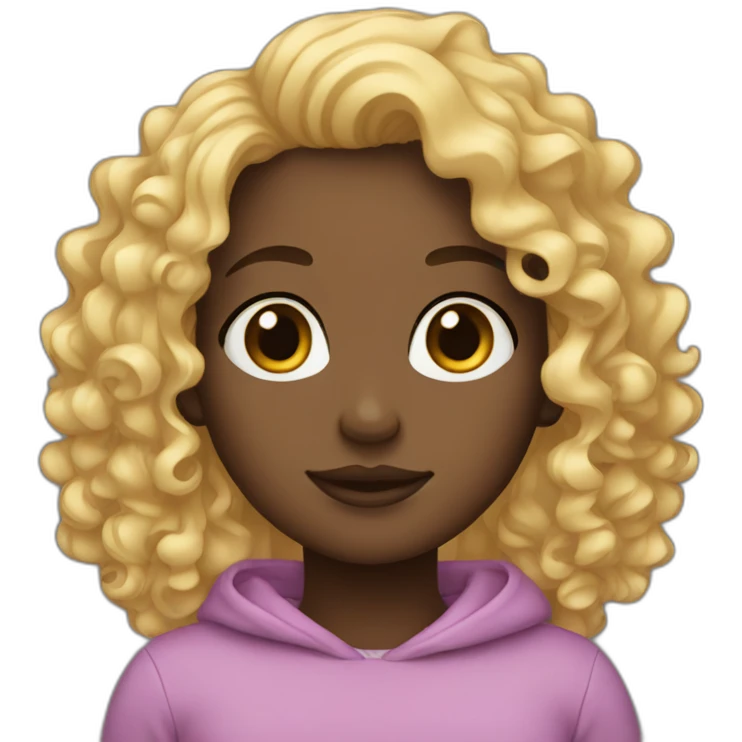 Curly girl blonde and black skin emoji