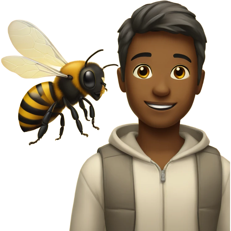 Bee turning a boy into bread emoji