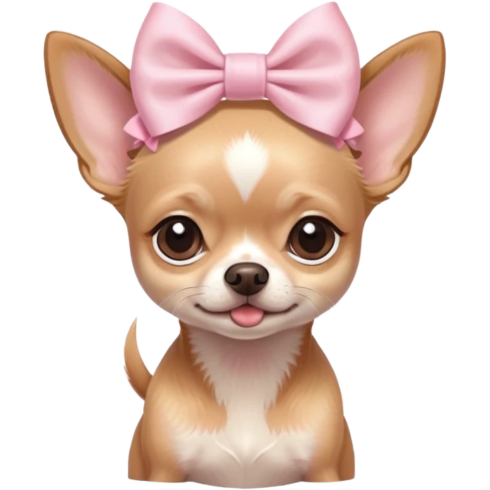 Girly chihuahua with a light pink bow on her head emoji