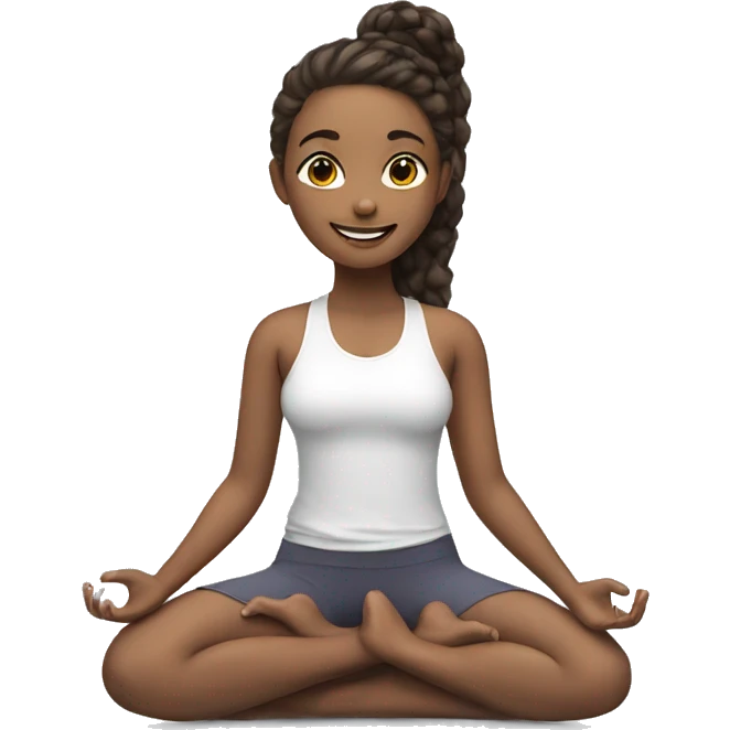 smiling girl in yoga outfit emoji