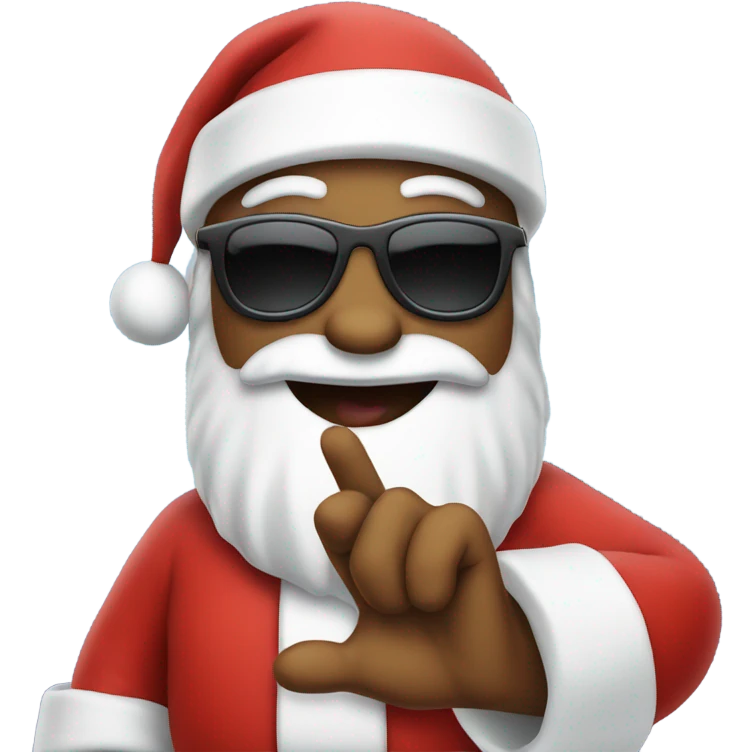 Santa with sunglasses waving Shaka  emoji