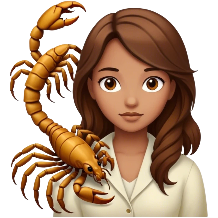 Scorpion horoscope girl brown hair emoji