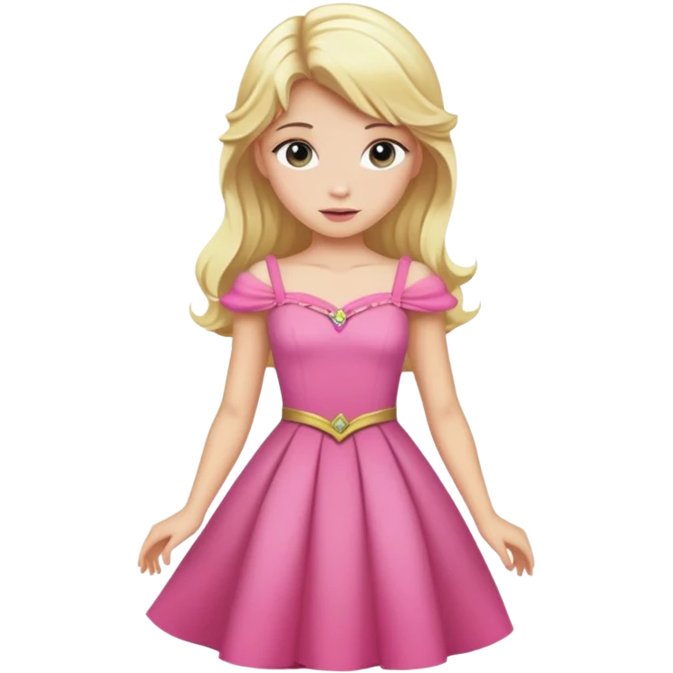 Aurora princess in pink dress with blonde hair emoji
