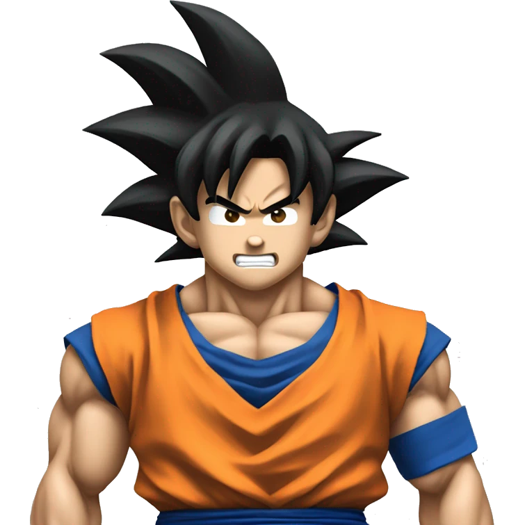 Goku con cara enfadada emoji