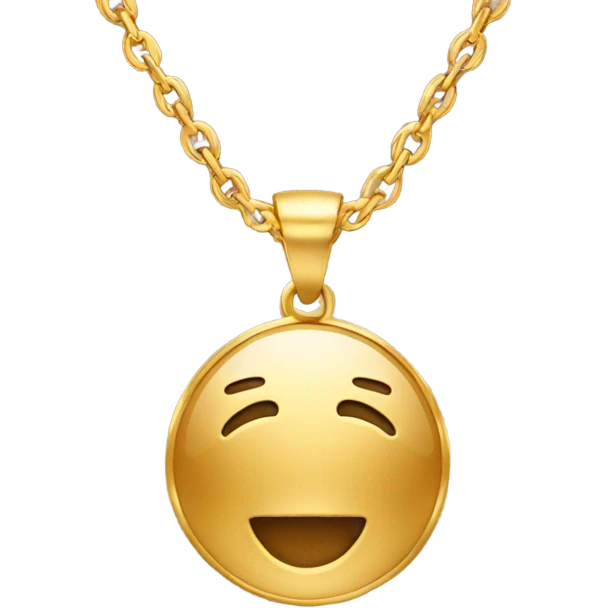 gold m necklace emoji