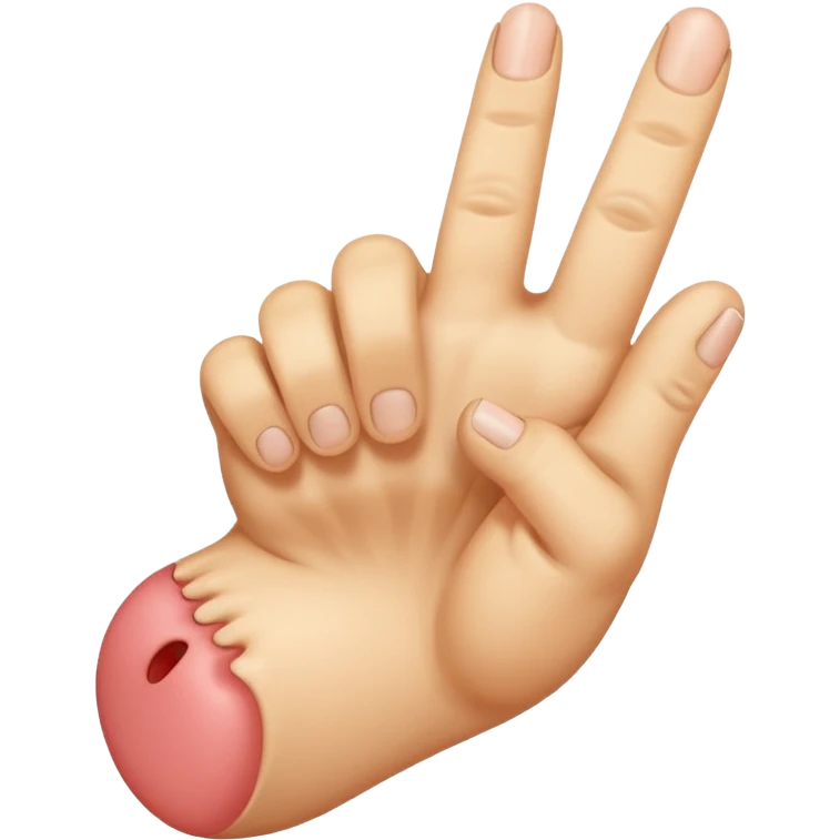 Foot flipping a middle finger emoji