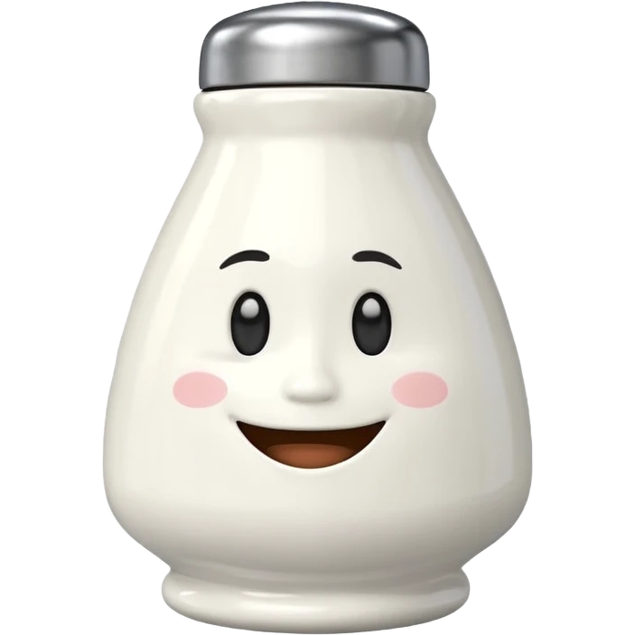 Salt shaker with a face  emoji