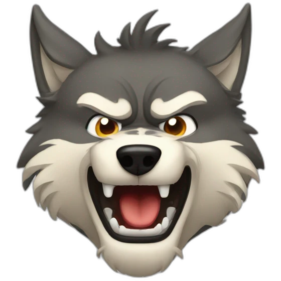 Angry wolf full bosy emoji